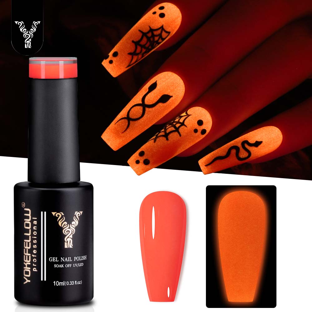 Nail Art Orange - YOKEFELLOW Karanlıkta Glow Jel Oje 10