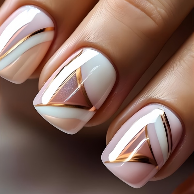 Nail Art Press On - 24 adet/takım sevimli tatlı kısa kare