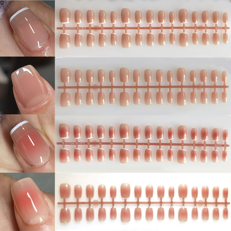 Nail Art Pink - 30 adet Degrade takma tırnak Fransız