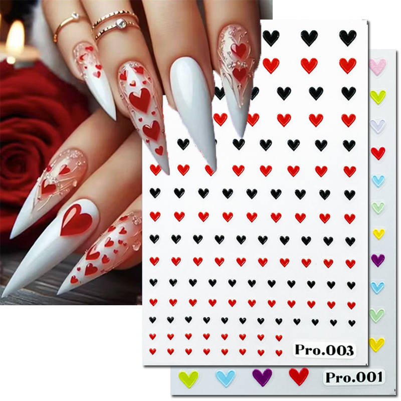 Nail Art Valentines Day - 5d Kabartmalı Nail Art Etiketler Sevgililer