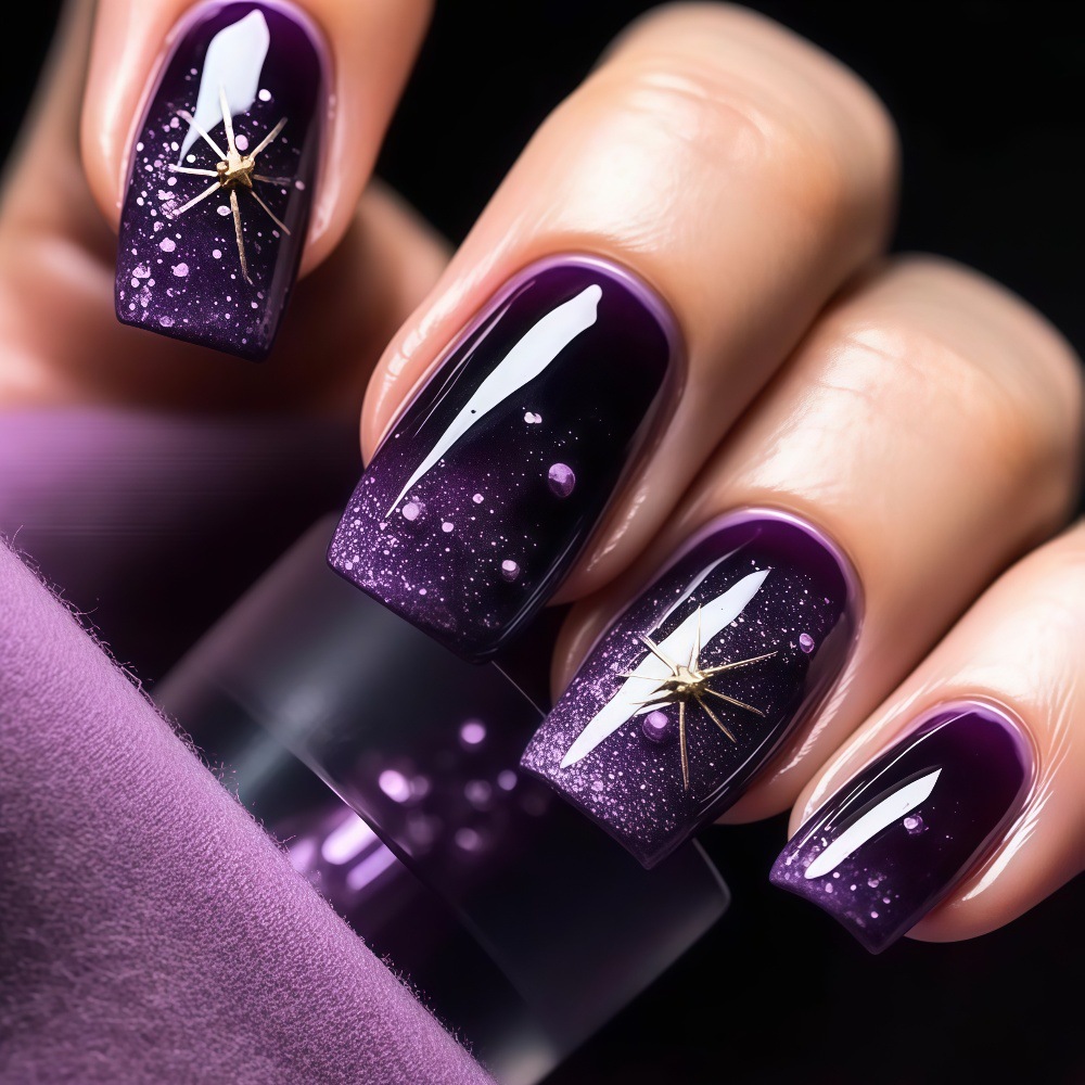 Nail Art Press On - Kısa orta boy takma tırnaklar, gradyan