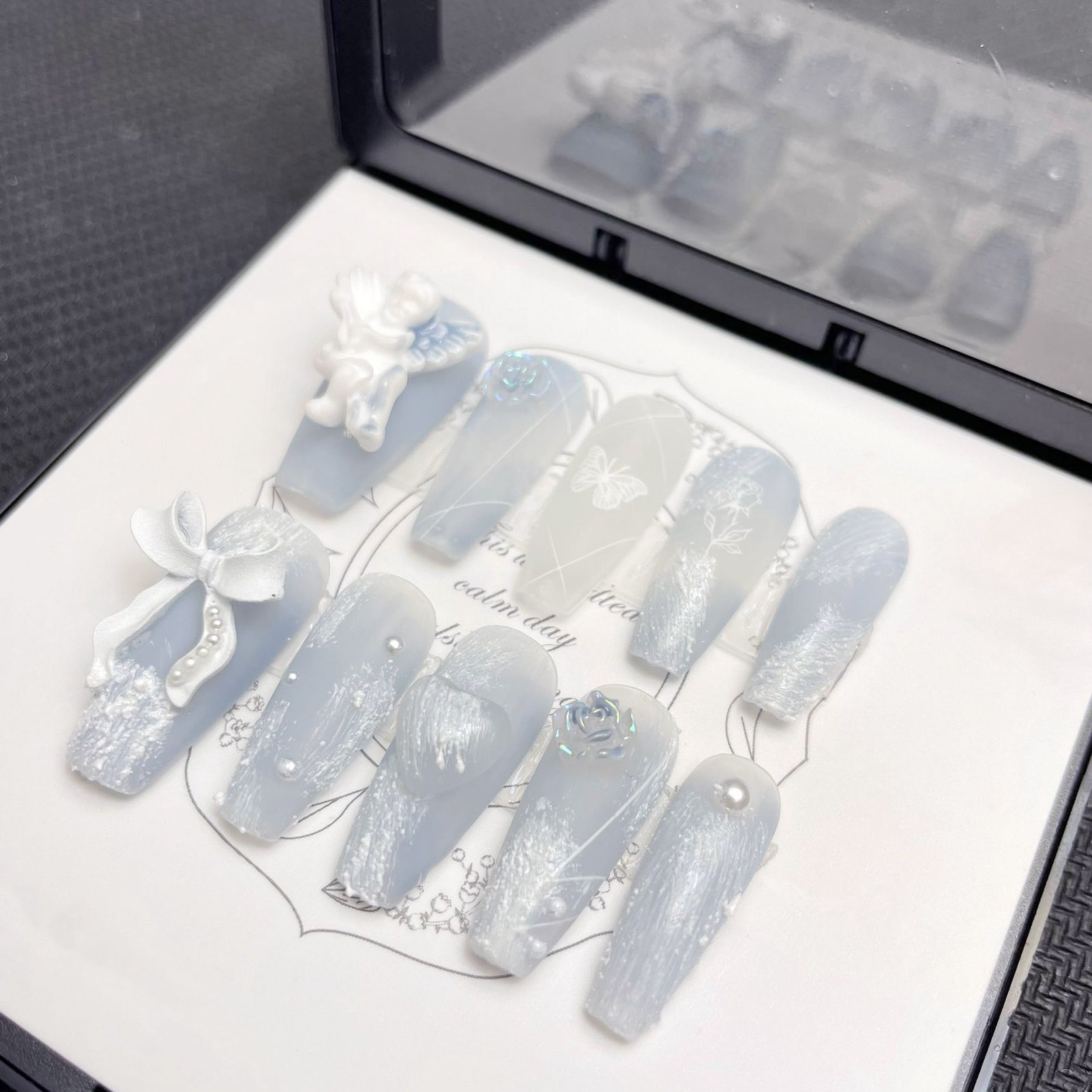 3D Alçı Melek Yanlış Çivi Parl - Nail Art Press On incelemesi ve fiyatı