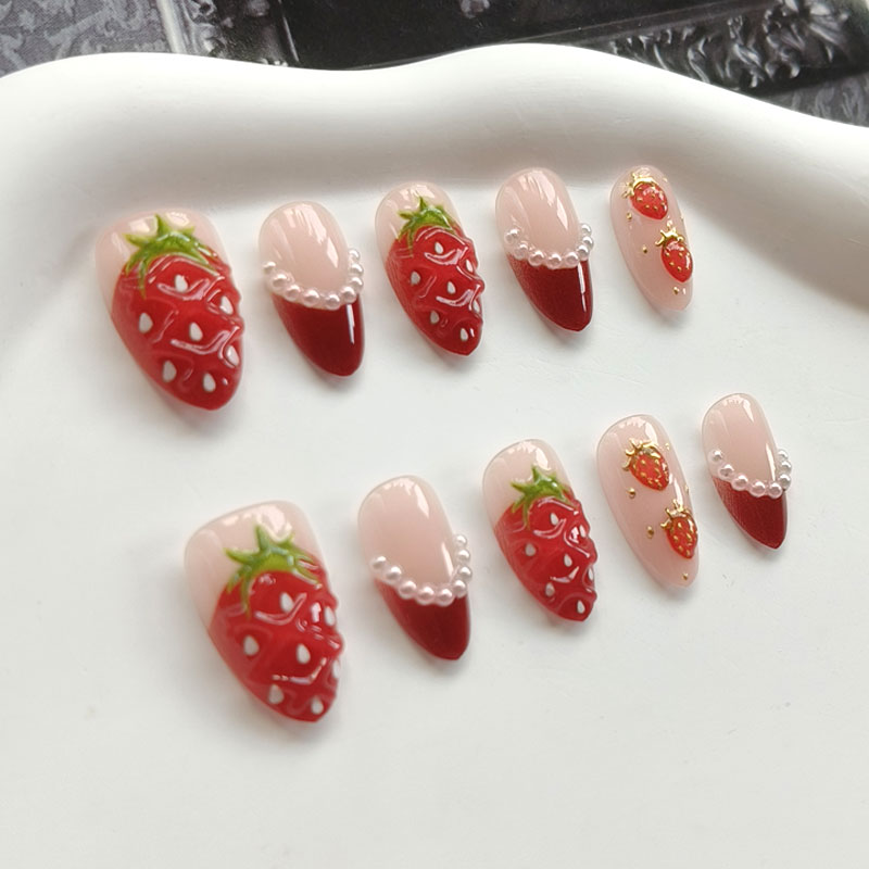 10 Adet Kadın Fransız Stili 3D - Nail Art Press On incelemesi ve fiyatı