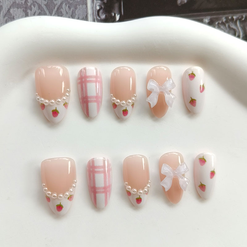 10 Adet Kadın Fransız Stili 3D - Nail Art Press On incelemesi ve fiyatı