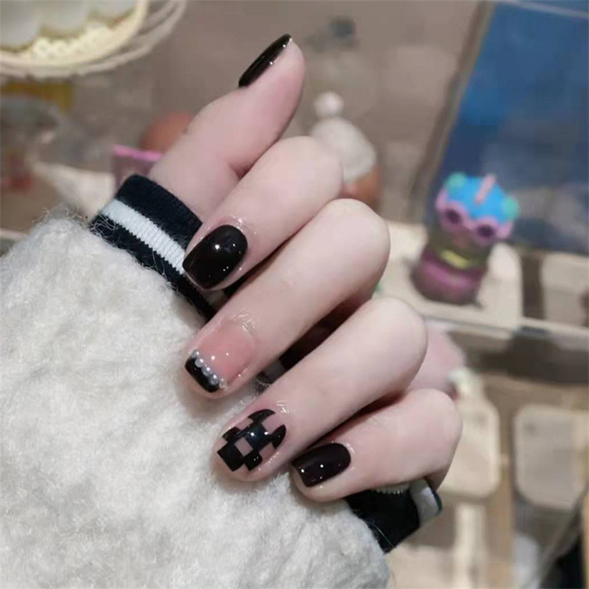 24 adet kısa akrilik altın kal - Nail Art Press On incelemesi ve fiyatı