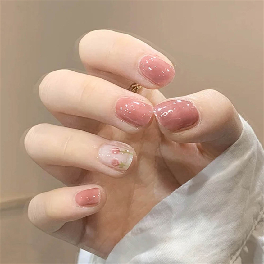 24 adet kısa akrilik altın kal - Nail Art Press On incelemesi ve fiyatı